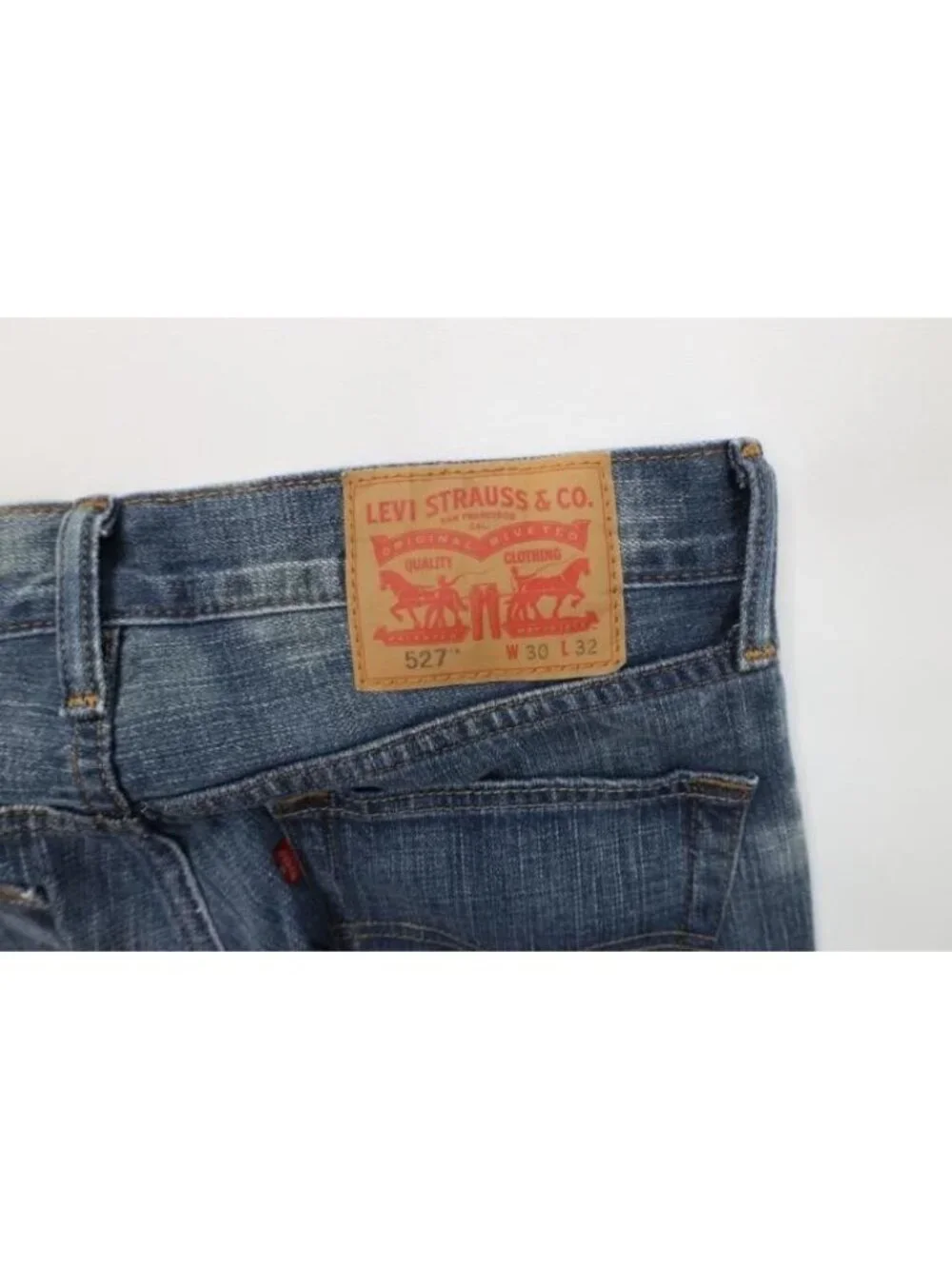 Vintage Y2K Levis 527 Mens 30x32 Slim Western Bootcut Flared Denim Jeans Blue